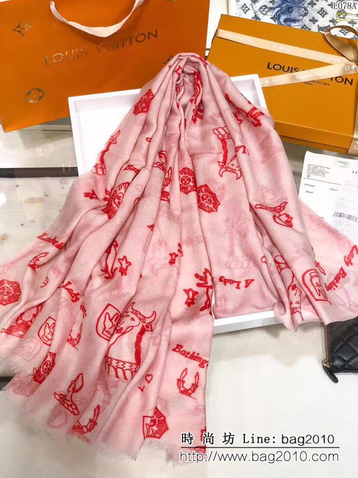 路易威登LV2018專櫃最新款 羊絨長圍巾 L078 LLWJ6054